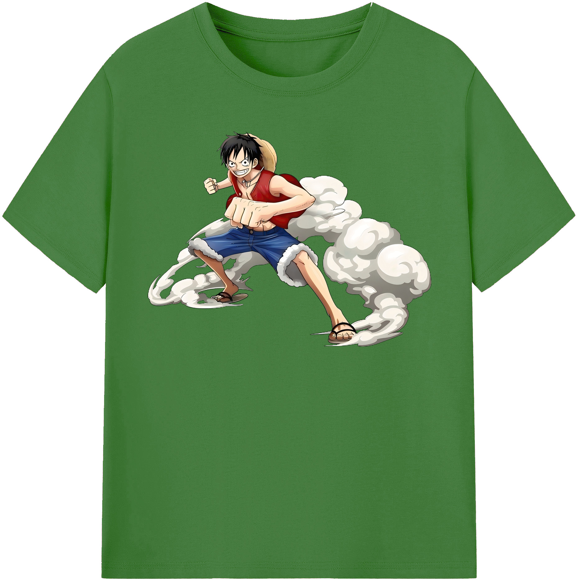 ワンピース モンキー・D・ルフィ ONE PIECE Monkey D. Luffy レディースカジュアルプリントTシャツ（綿100％）